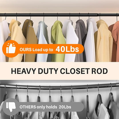 SUTINE Closet Rod for Hanging Clothes, 17 to 37 Inch Adjustable Closet Hanging - Image 3