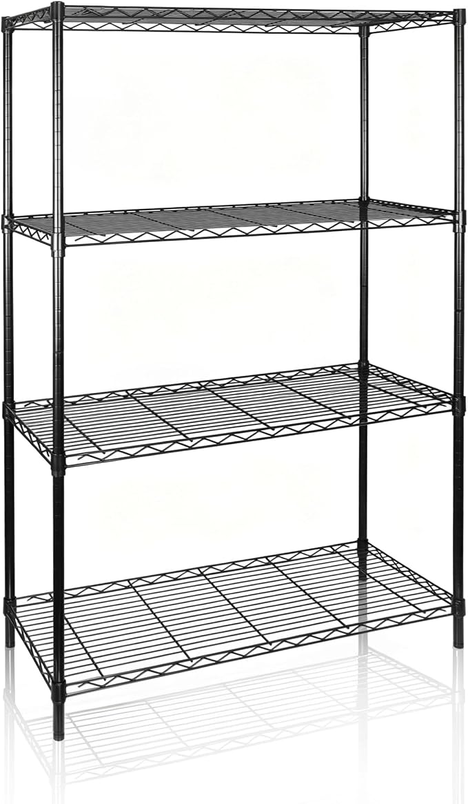 SUPER DEAL Black 4-Shelf Heavy Duty Storage Wire Shelving Unit by Superdeal