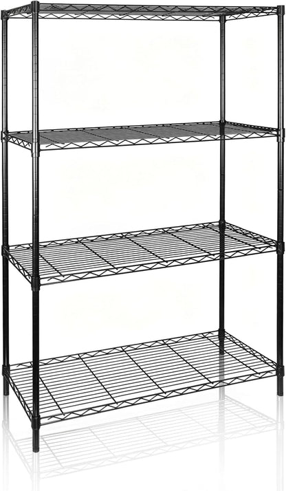 SUPER DEAL Black 4-Shelf Heavy Duty Storage Wire Shelving Unit by Superdeal