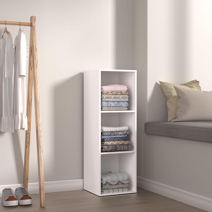 3 Cube Storage Organizer, 3 Tier Cube Low Bookcase Freestanding Storage Display - Image 7