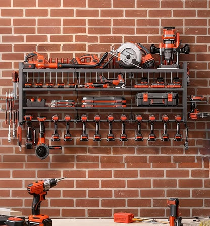 49" W Super Large Power Tool Organizer Wall Mount, Heavy Duty Cordless Tool - Image 4