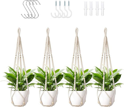 LEWESU Macrame Plant Hanger Indoor Set of 4 by Unknown
