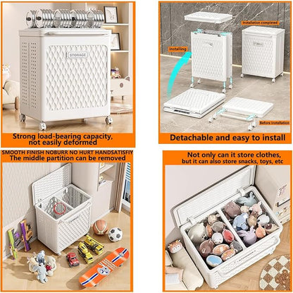 WESAPPINC 55L Collapsible Large Laundry Hamper, Plastic Laundry Basket - Image 5