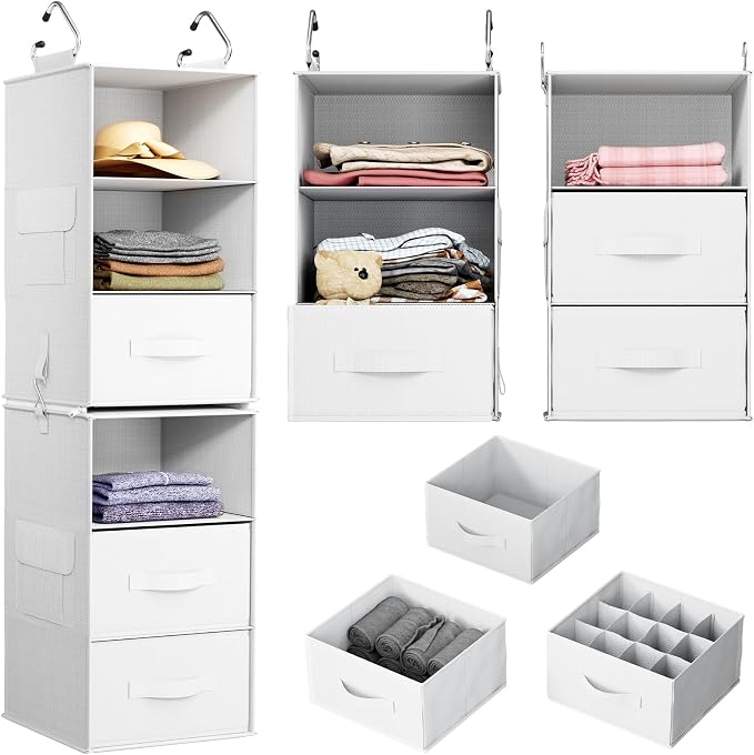 Pipishell 6-Shelf Hanging Closet Organizer, Hanging Shelves by Pipishell