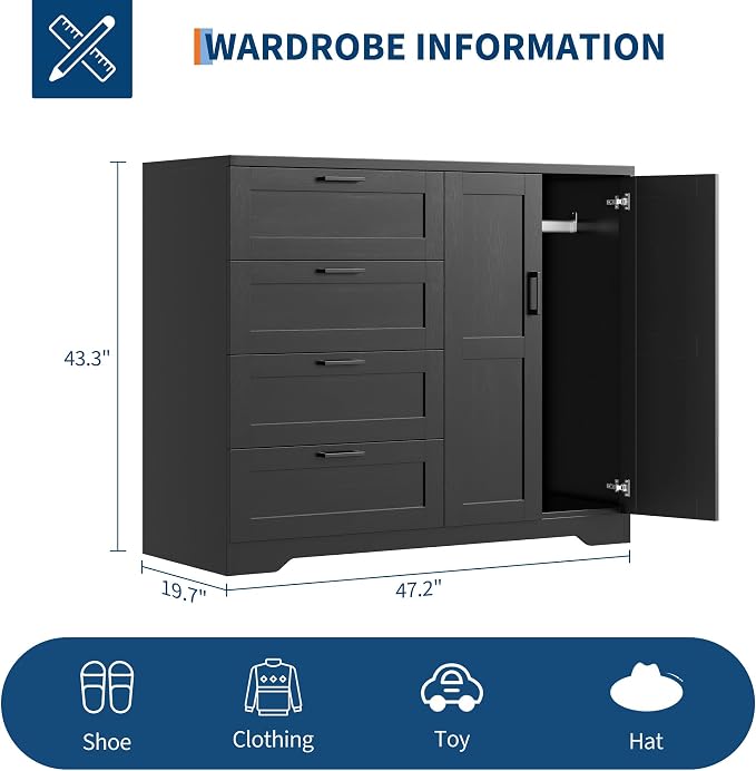 GarveeHome Multifunctional Wooden Dresser - Image 2