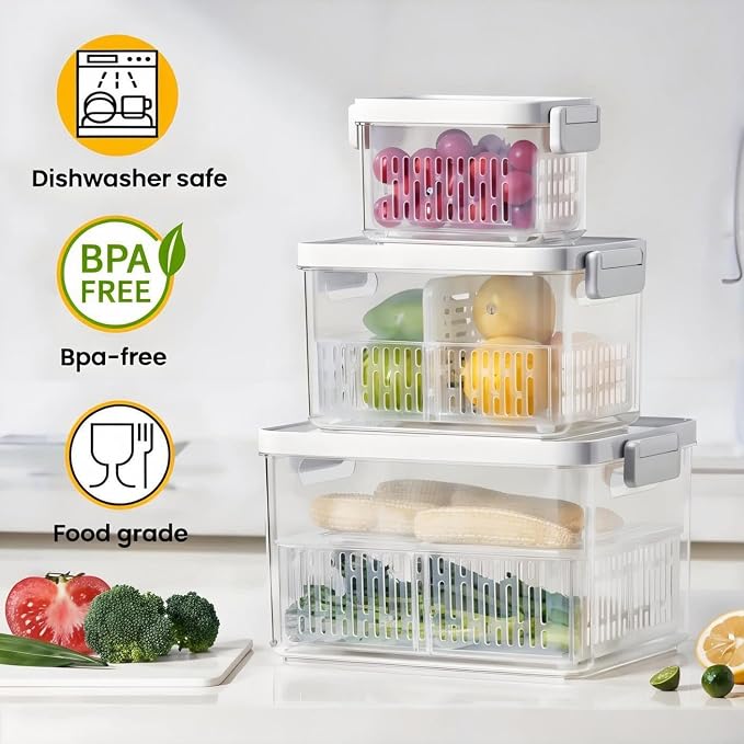 vacane Clear Fruit Containers for Fridge - Image 2