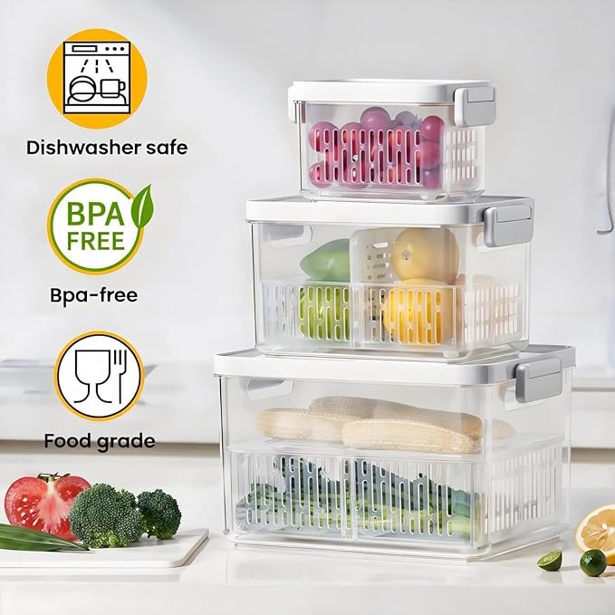 vacane Produce Saver, Fruit Storage Containers Produce Containers Berry - Image 2
