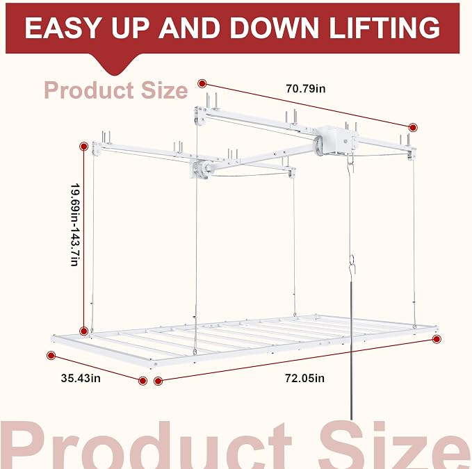 Montary 6x3 FT Overhead Garage Storage Rack - Image 2