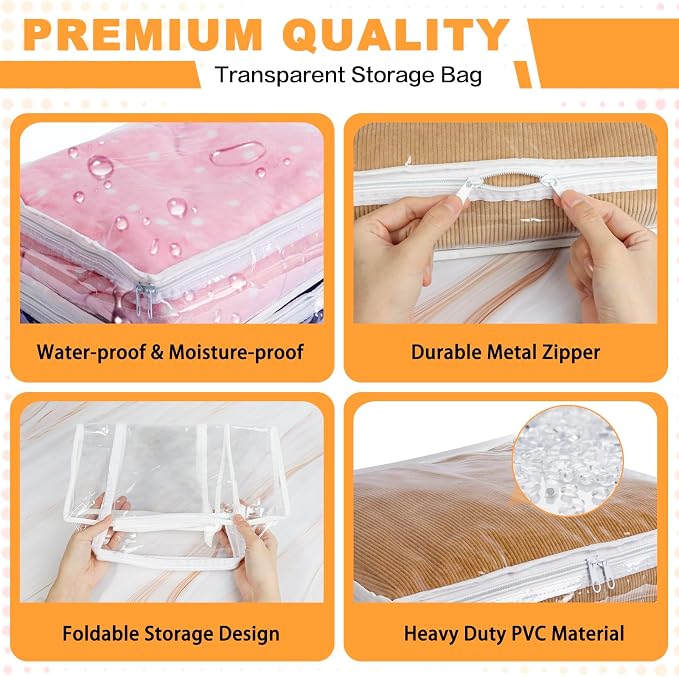 Clear Zippered Storage Bags Plastic Sweater Storage Bags - Image 3