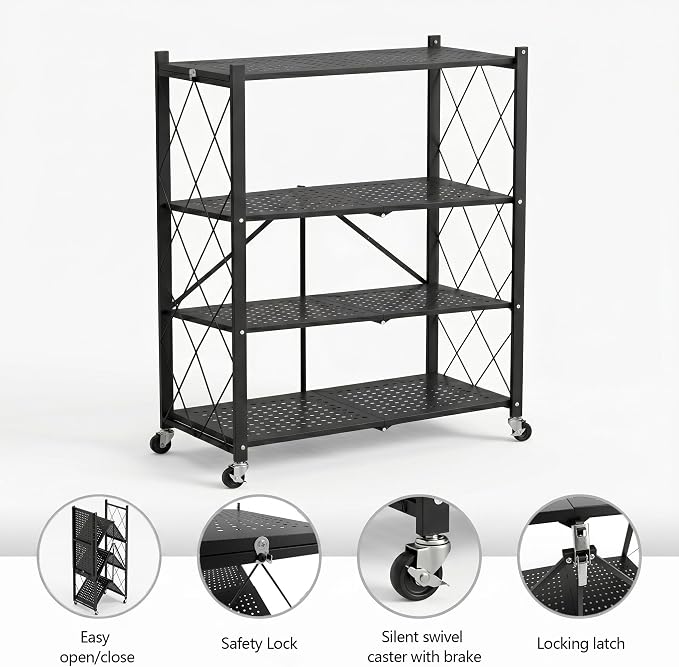 4-Tier Foldable Storage Shelves - Image 4