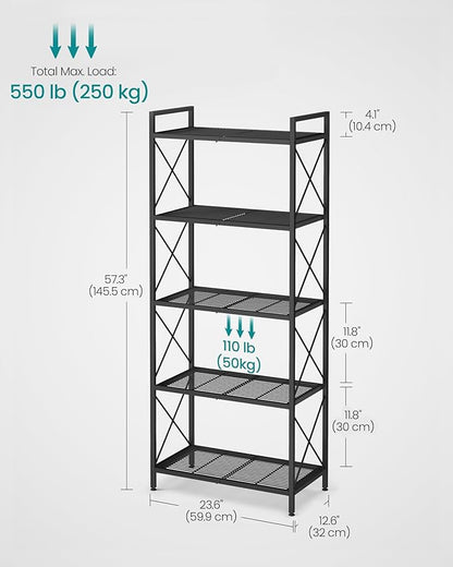 SONGMICS 5-Tier Metal Storage Rack, Shelving Unit - Image 3