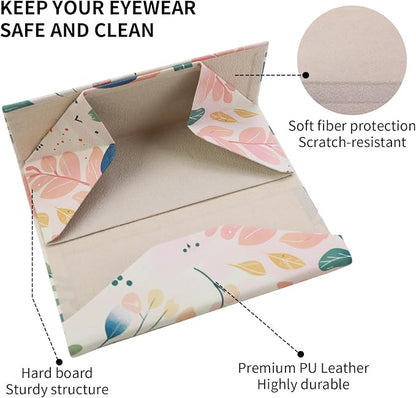 Foldable Glasses Case, Magnetic PU Leahter Sunglasses Case, Cute Hard Shell - Image 4
