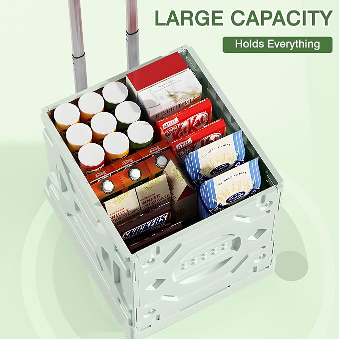 VECELO 16 GAL 2-in-1 Foldable Shopping Cart, Collapsible Utility Cart - Image 5