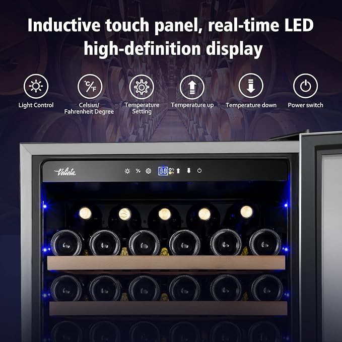 24 Inch Wine Cooler Refrigerator, 179 Bottles Professional Wine Cellars - Image 4