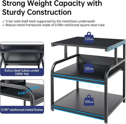 25.6" x 23.6" Extra Large Printer Stand Table - Image 3