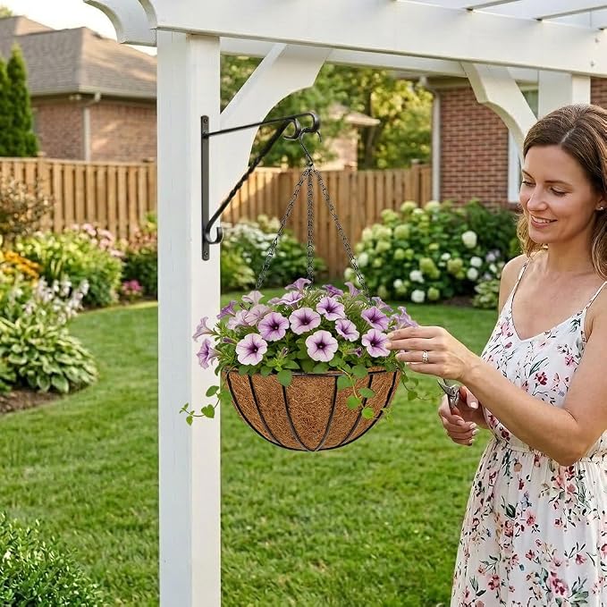 12 Inch Metal Hanging Basket - Image 6