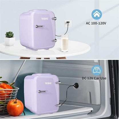 Mini Fridge, 4 Liter Makeup Fridge, 110V AC/ 12V DC Thermoelectric Cooler and - Image 6