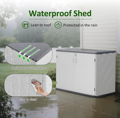 Macrout 25 Cu.Ft Small Plastic Outdoor Storage Cabinet - Image 4
