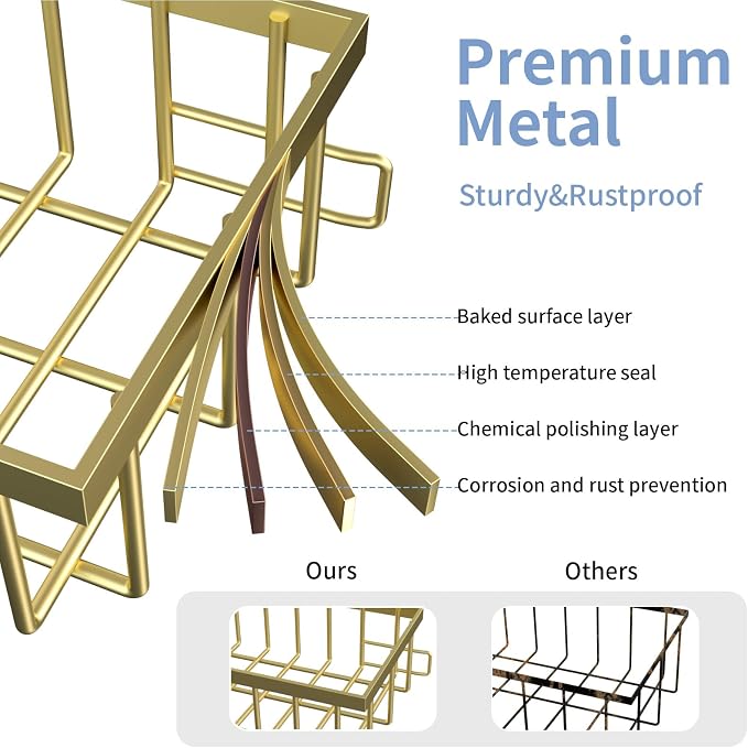 Under Sink Organizer Storage 2-Tier Premium Metal Pull-Out Racks, Height - Image 5