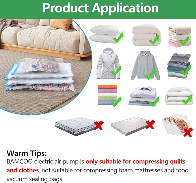 Electric Pump for Vacuum Storage Bags, Travel Vacuum Pump for Various Vacuum - Image 6