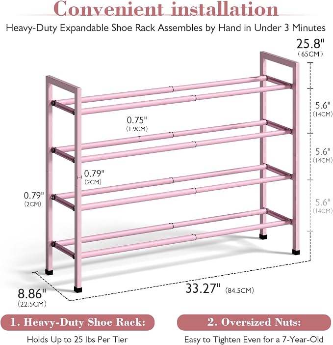 Bumusty 4-Tier Expandable Shoe Rack - Image 3