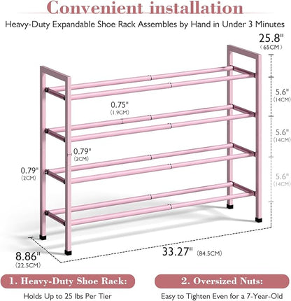 Bumusty 4-Tier Expandable Shoe Rack - Image 3