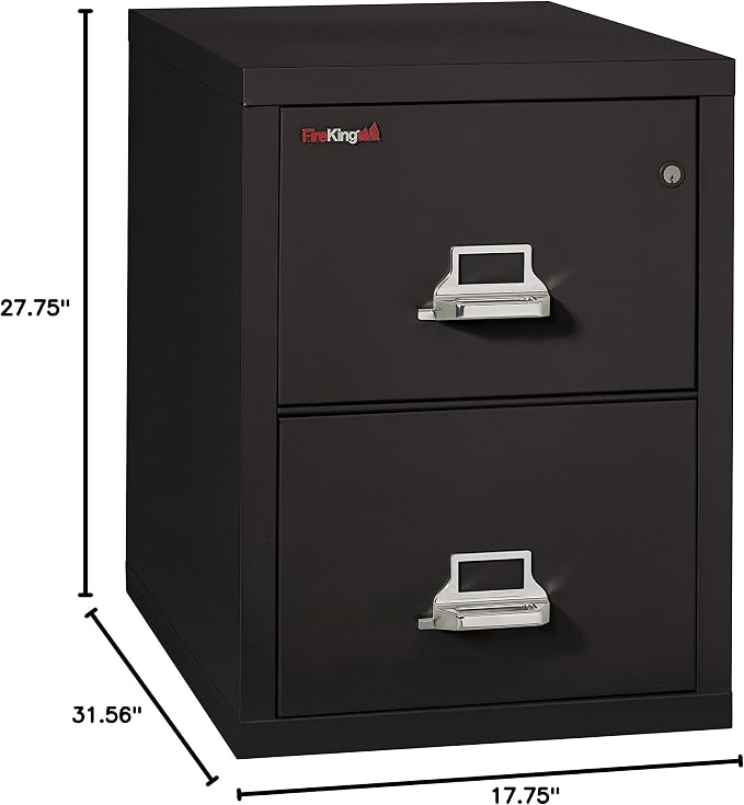 FireKing Vertical 2 Drawer Letter Fire Safe File Cabinet - Image 2
