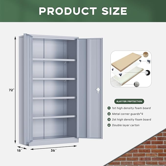 Greenvelly Metal Storage Cabinet - Image 3
