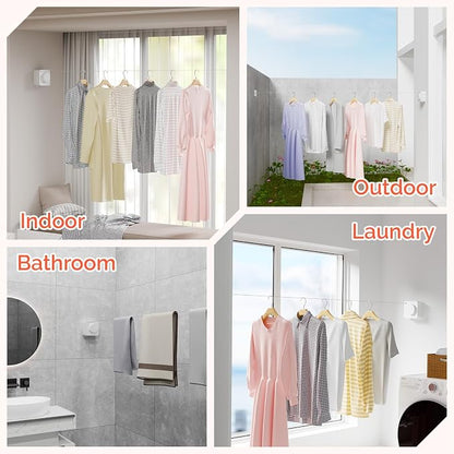 Retractable Clothesline Indoor, Non-Sagging Outdoors Clothesline Retracting - Image 7