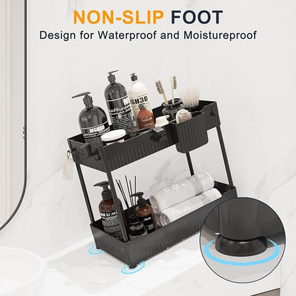 Sevenblue 2 Pack Under Sink Organizer, Under Bathroom Cabinet Organizer - Image 6