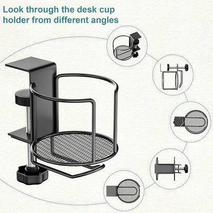 2-in-1 Desk Cup Holder with Headphone Hanger, Anti-Spill Table Water Bottle - Image 5