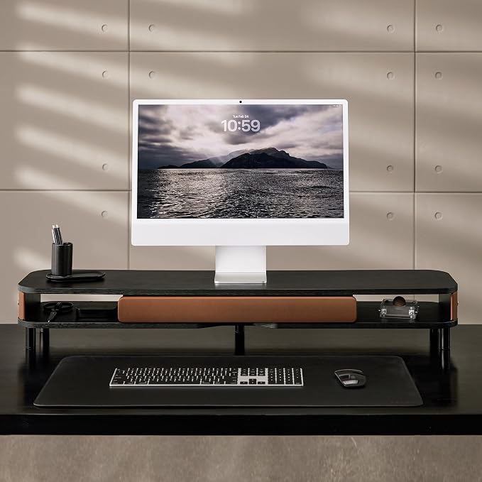 Fenge Monitor Stand with Large Drawer, 42.5 Inch Dual Monitor Riser - Image 7
