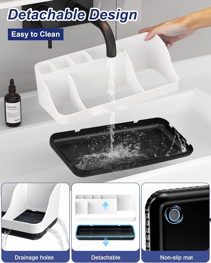 Bathroom Counter Organizer and Storage, 7 Slots Detachable Toothbrush Holders - Image 3