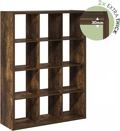 Furinno Cubicle Book Shelf, 12-Cube Bookshelf, Extra Thick Frame Reversible - Image 6