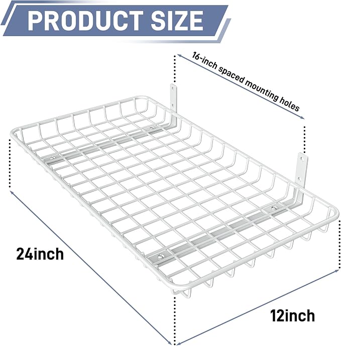 WALMANN 12x24 inch Wall Shelf, Wall-Mounted Storage Shelf - Image 3