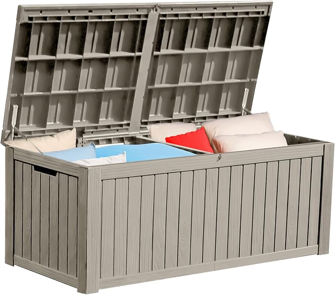 YITAHOME 180 Gallon Large Outdoor Storage XL Deck Box w/Divider by YITAHOME
