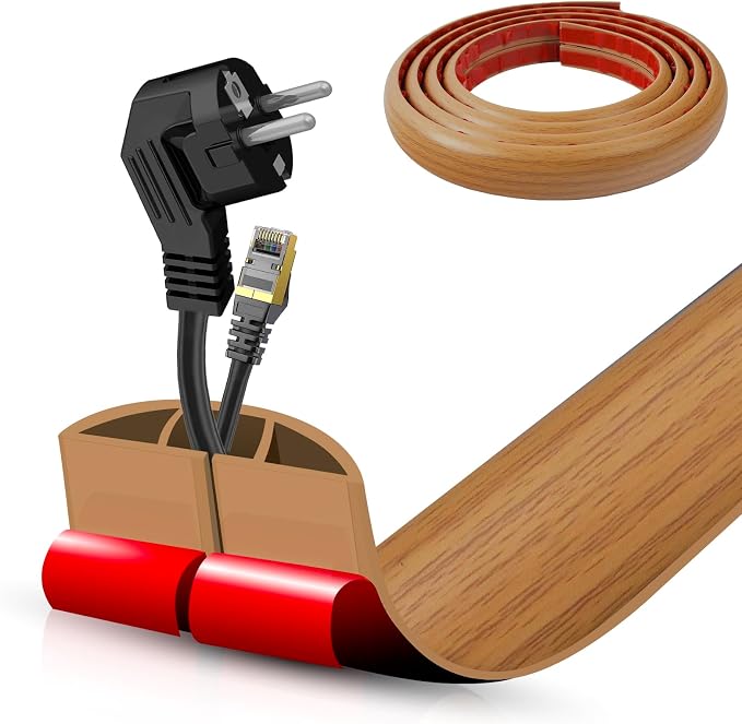 Floor Cord Cover Self Adhesive Cord Hider, 10FT Cable Management, Extension by DBHXXMB-HH