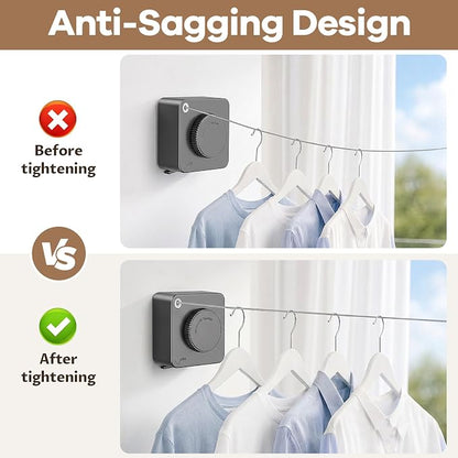 Retractable Clothesline Indoor & Outdoor, Anti-Sag Heavy Duty Retracting - Image 5