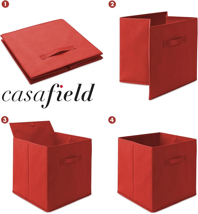 Casafield Set of 6 Collapsible Fabric Cube Storage Bins, Cubby Organizers & More - Image 6