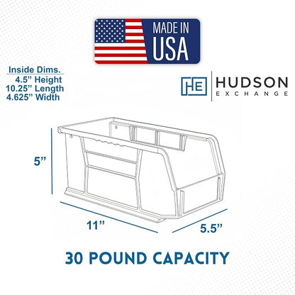 HE HUDSON EXCHANGE 11" x 5.5" x 5" Plastic Stackable Storage Bin - Image 4
