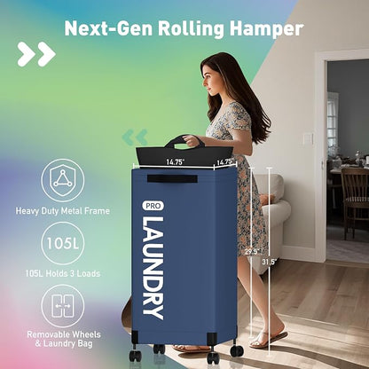 Caroeas Next-Gen 105L Matel Frame Laundry Basket - Image 2