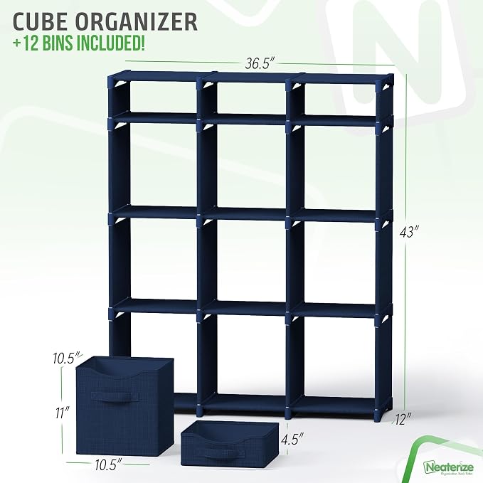 12 Cube Closet Organizers And Storage | Includes All Storage Cube Bins | Easy - Image 3