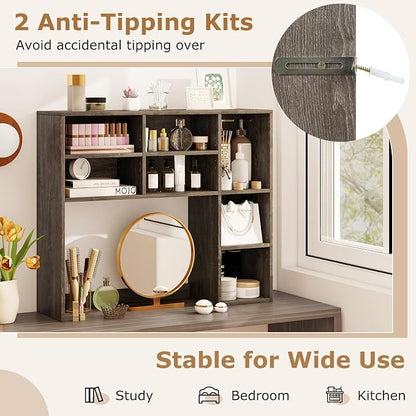 Tangkula Desktop Bookshelf, 3-Tier Desk Display Rack Organizer - Image 8