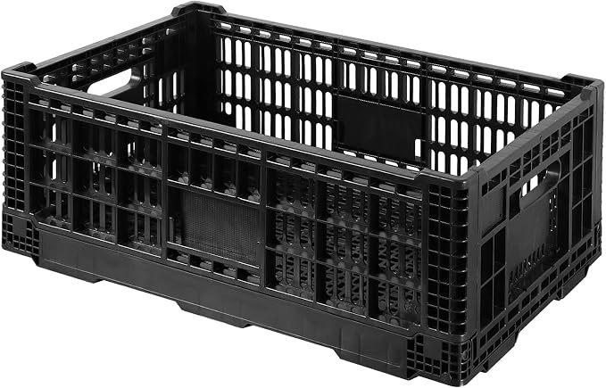 Collapsible Storage Bin Containe，52 Liter Transferheavy duty plastic storage box by QTJH