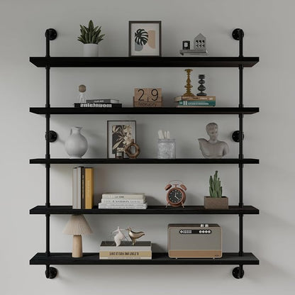 HDDFER Floating Shelves for Wall Bookshelf Industrial Pipe Shelving Shelves 48 - Image 7