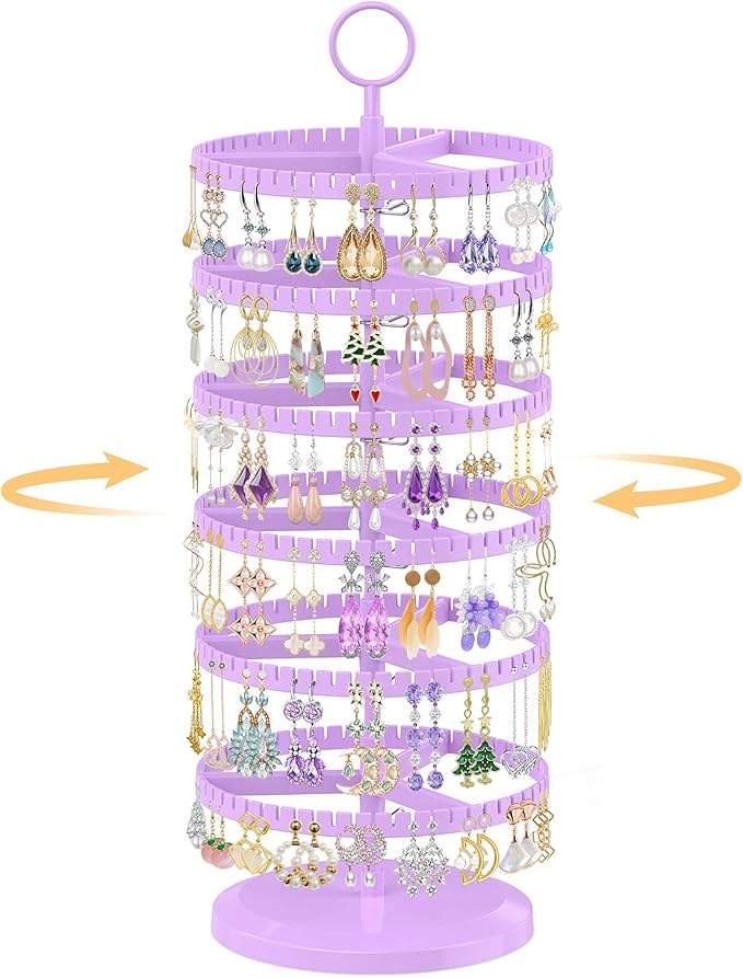 EsLuker.ly Earring Holder Organizer Rotating Stud Display Tree Rack, 6 Tier | by EsLukerly