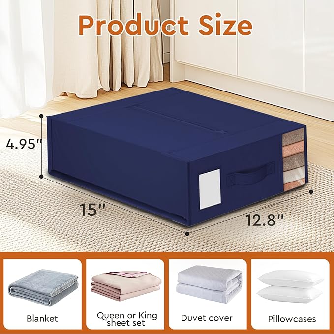 StorageTastic 2 Pack Bed Sheet Closet Organizers and Storage, Sturdy Foldable - Image 2