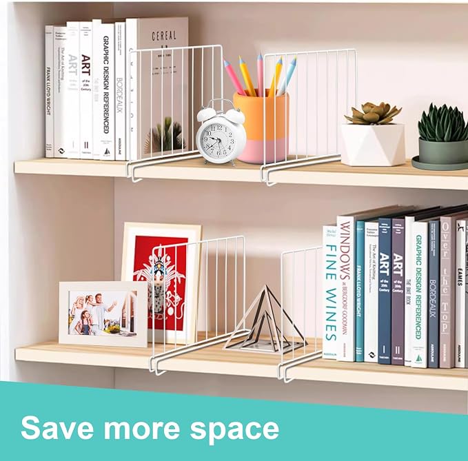 Shelf Dividers for Closet Organization, 8 Pack Metal Closet Shelf Dividers - Image 4