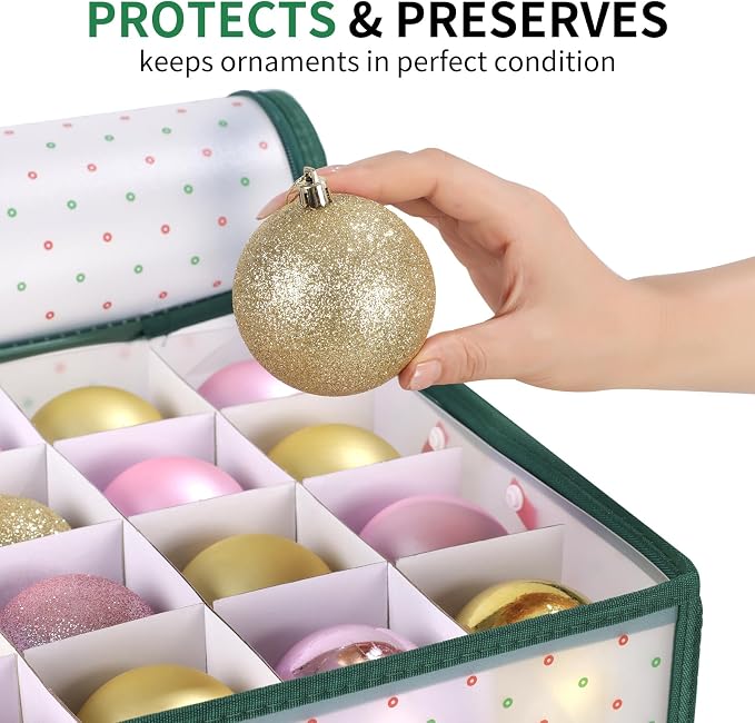Portable Waterproof Christmas Ornament Storage Box, Large Capacity 128 Slots - Image 5