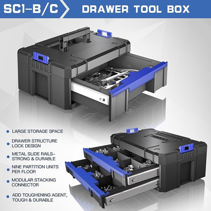 4 Tier Stackable Rolling Tool Box - Image 4